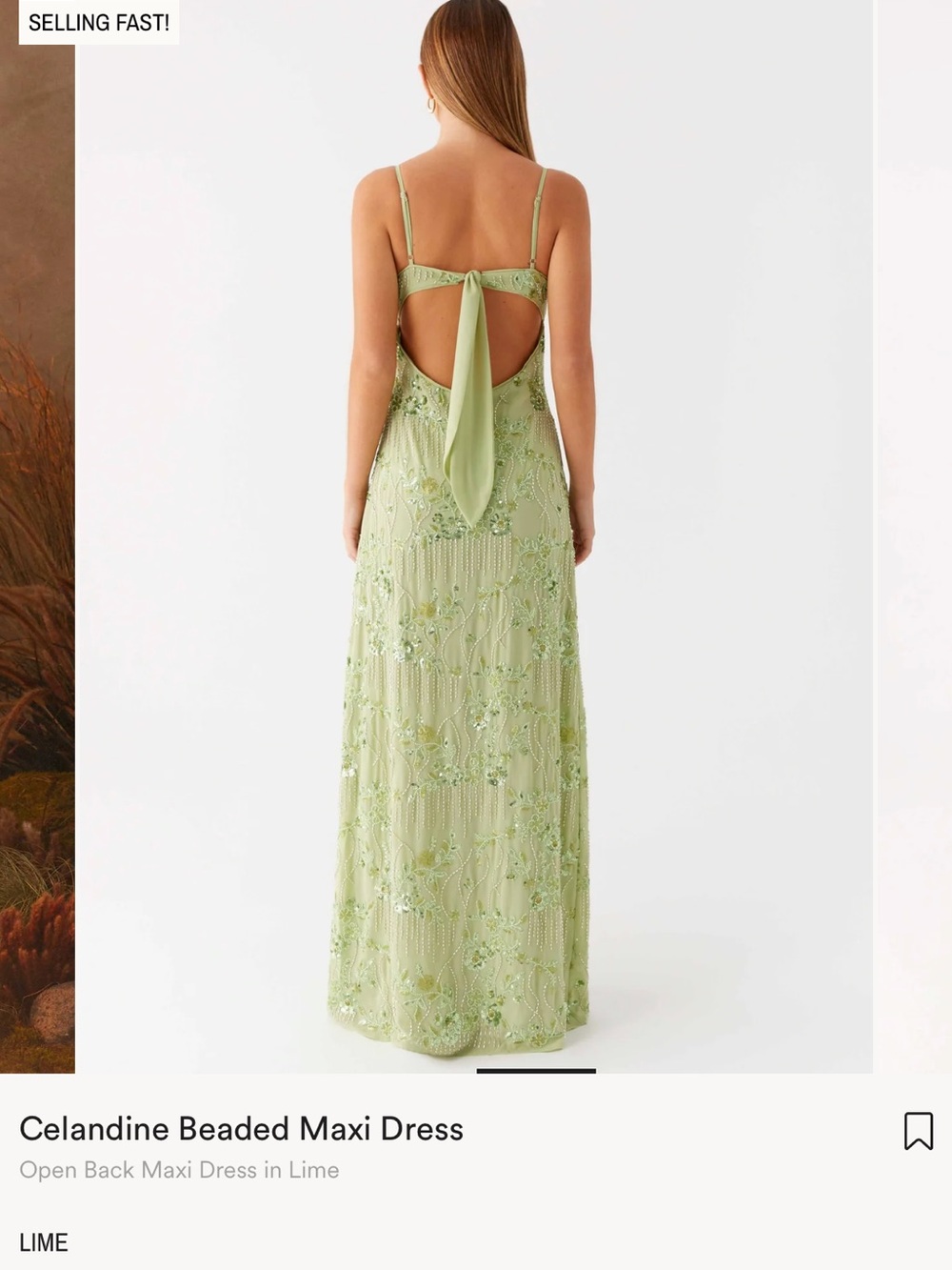 Peppermayo Celandine Beaded Maxi Dress โ Lime ๐โจ - Picture 3 of 5